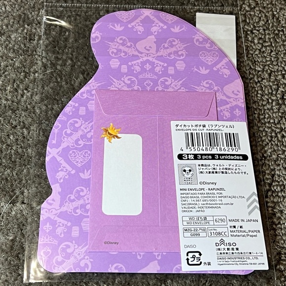Disney Princess Tangled Rapunzel Card Envelopes Japan Exclusive Official Kawaii - Picture 2 of 6